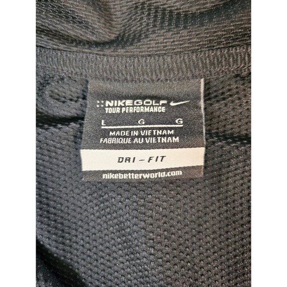 Nike Golf Tour Performance Dri-FIT Polo Shirt Mens Large Black Short Sleeve DPS - Picture 2 of 8